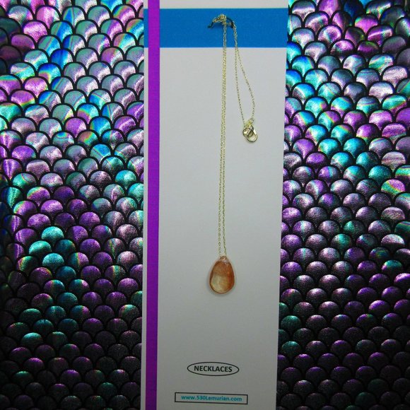 Rutilated Quartz Faceted Gemstone 18" Dainty Necklace - Picture 2 of 4